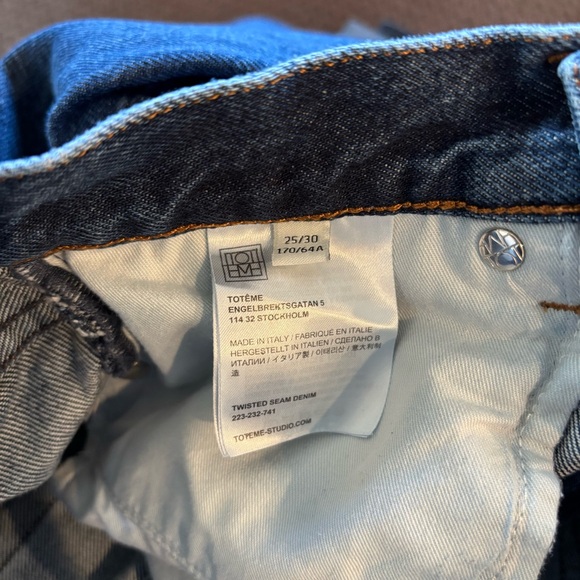 TOTEME Size 25 Twisted Seam Denim Dark Blue Jeans - Picture 9 of 9